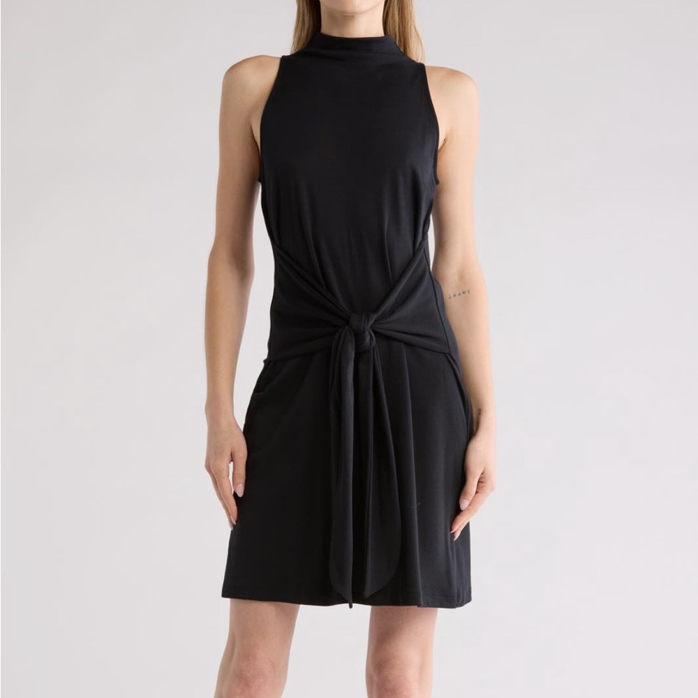 Vince Sleevless Mock Neck Dress size small black